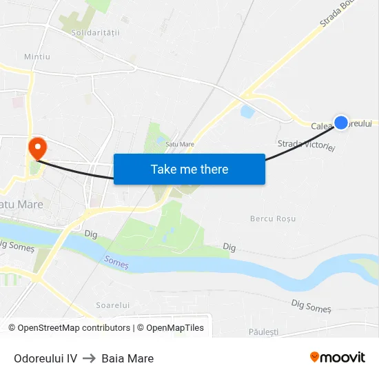 Odoreului IV to Baia Mare map