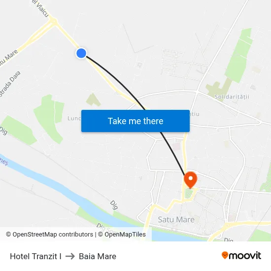 Hotel Tranzit I to Baia Mare map