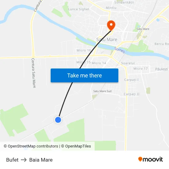 Bufet to Baia Mare map