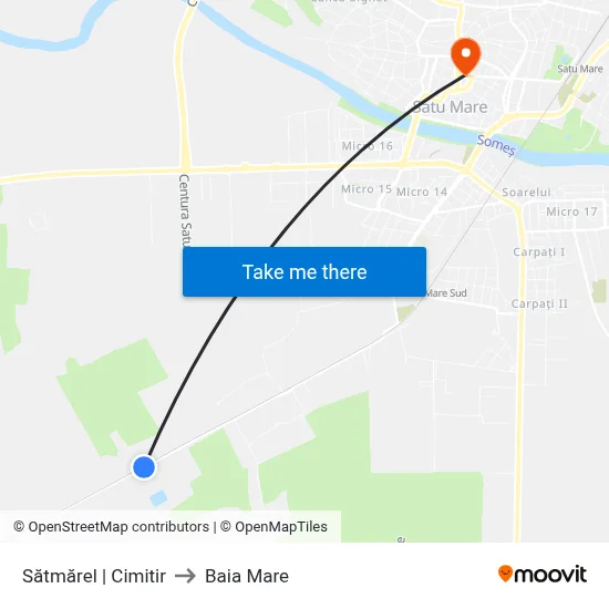 Sătmărel | Cimitir to Baia Mare map