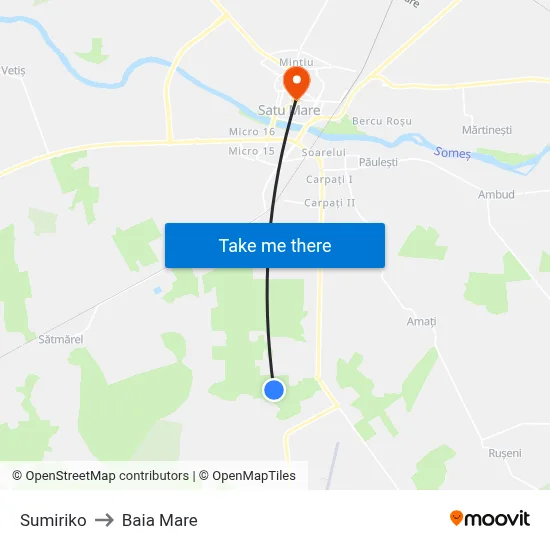 Sumiriko to Baia Mare map