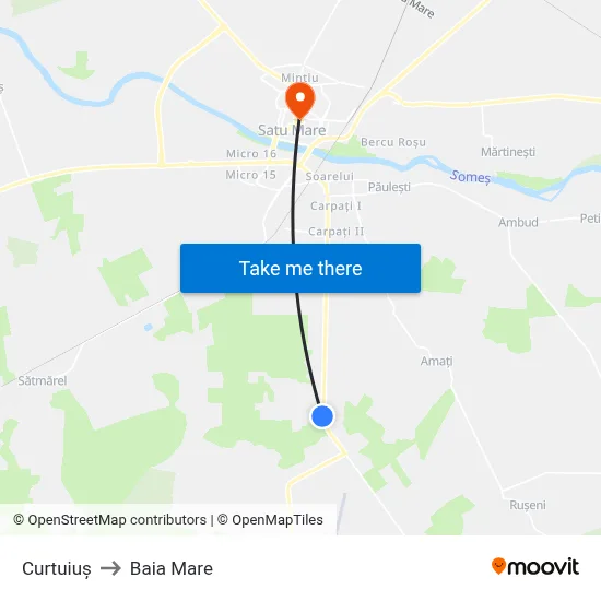 Curtuiuș to Baia Mare map