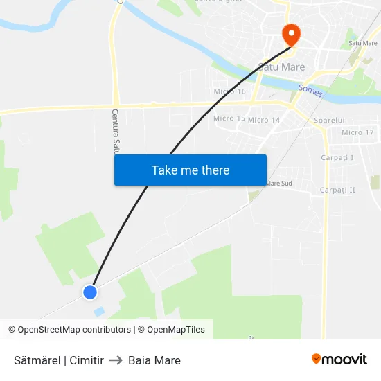 Sătmărel | Cimitir to Baia Mare map