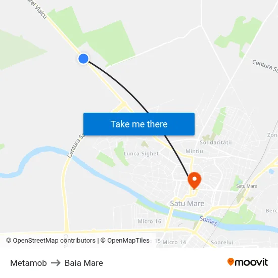 Metamob to Baia Mare map