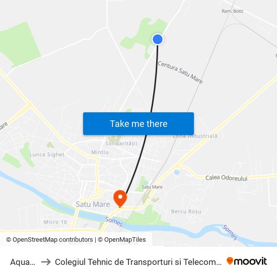 Aquastar to Colegiul Tehnic de Transporturi si Telecomunicatii Ion I.C map