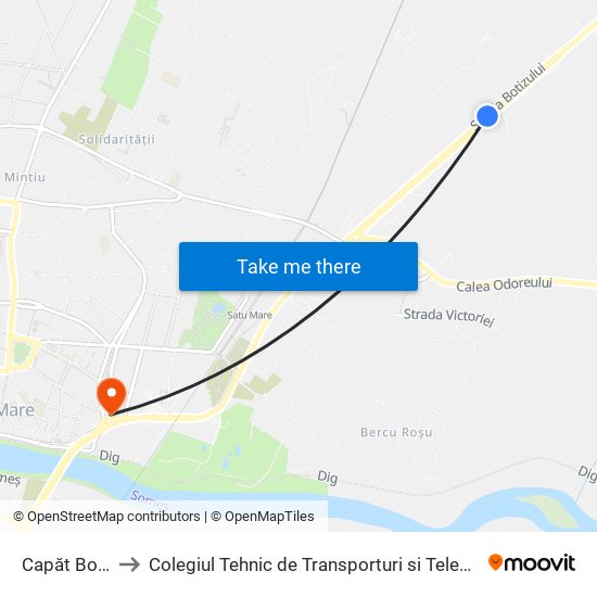 Capăt Botizului to Colegiul Tehnic de Transporturi si Telecomunicatii Ion I.C map