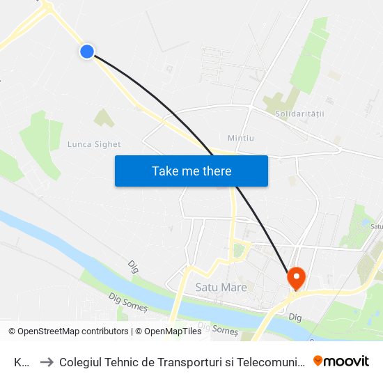 Karo to Colegiul Tehnic de Transporturi si Telecomunicatii Ion I.C map