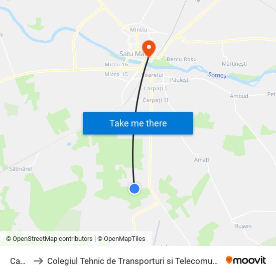 Casco to Colegiul Tehnic de Transporturi si Telecomunicatii Ion I.C map