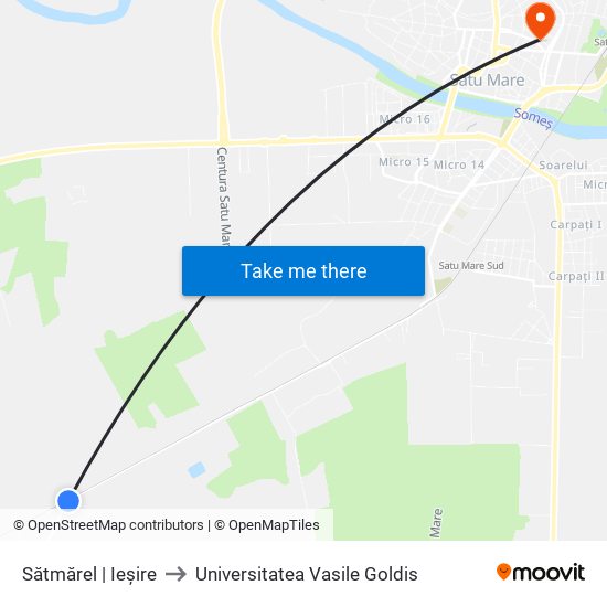 Sătmărel | Ieșire to Universitatea Vasile Goldis map