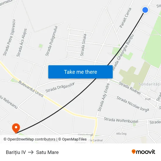 Barițiu IV to Satu Mare map