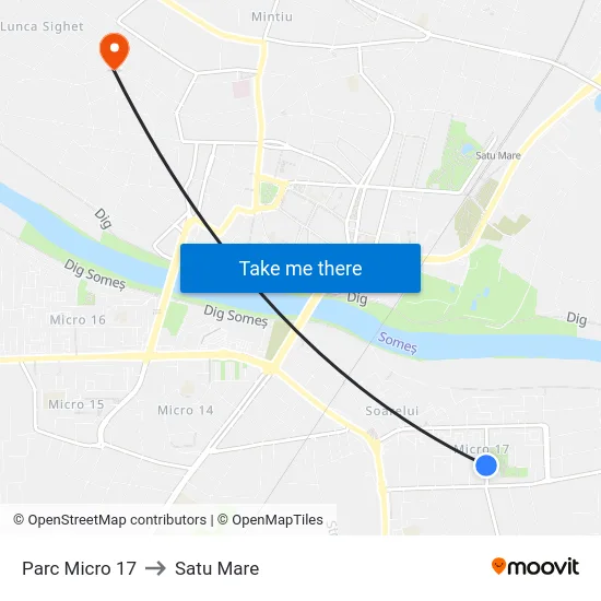 Parc Micro 17 to Satu Mare map
