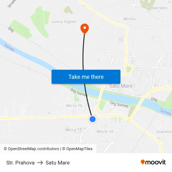 Str. Prahova to Satu Mare map