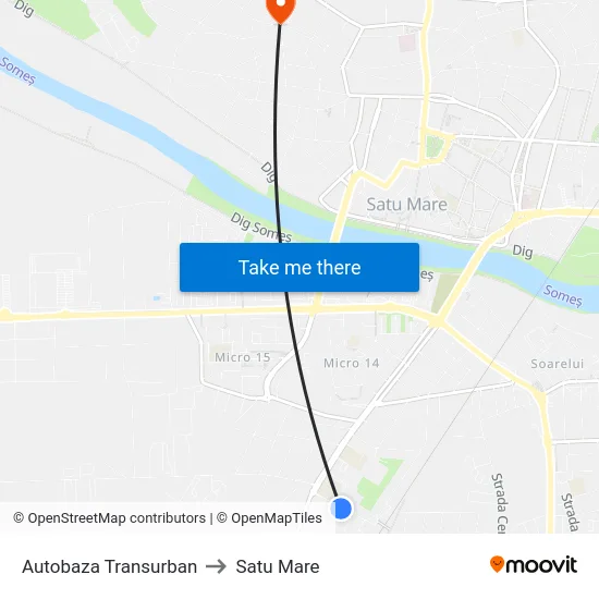 Autobaza Transurban to Satu Mare map