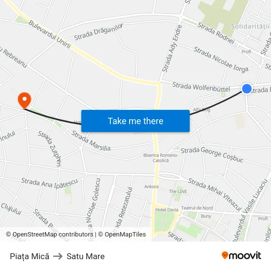 Piața Mică to Satu Mare map