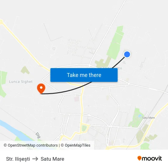 Str. Ilișești to Satu Mare map