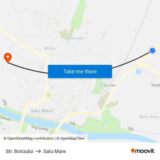 Str. Botizului to Satu Mare map
