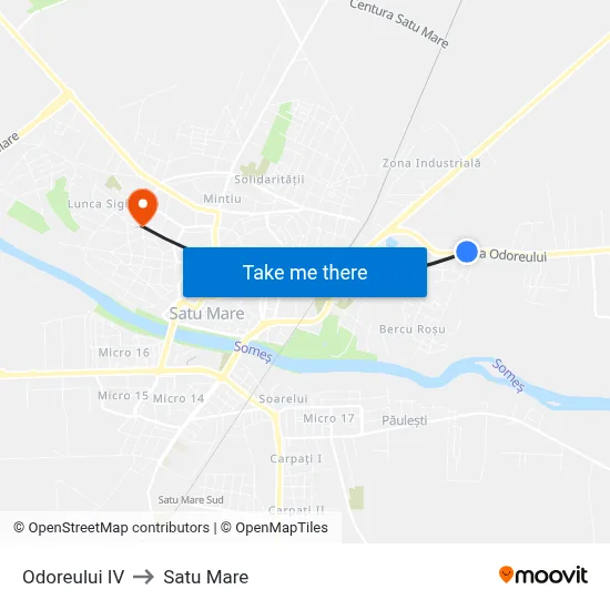 Odoreului IV to Satu Mare map