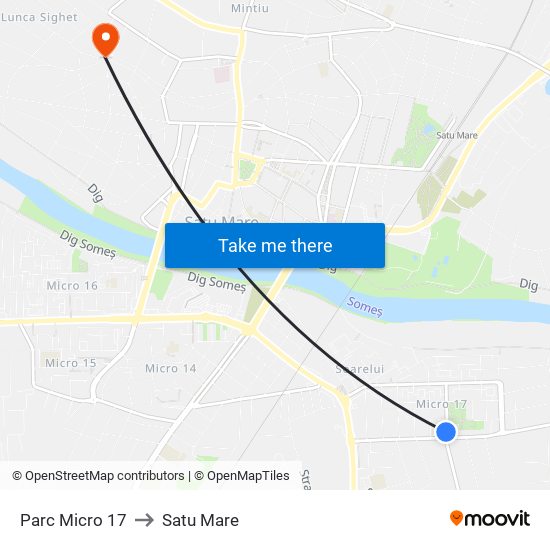 Parc Micro 17 to Satu Mare map