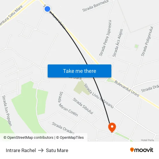 Intrare Rachel to Satu Mare map