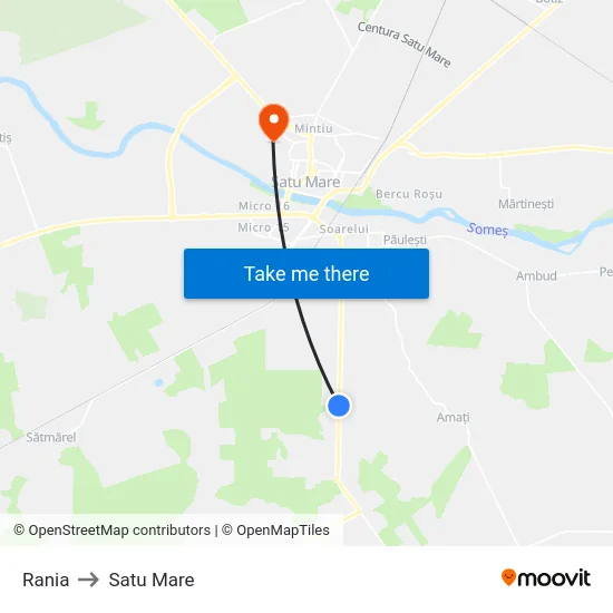 Rania to Satu Mare map