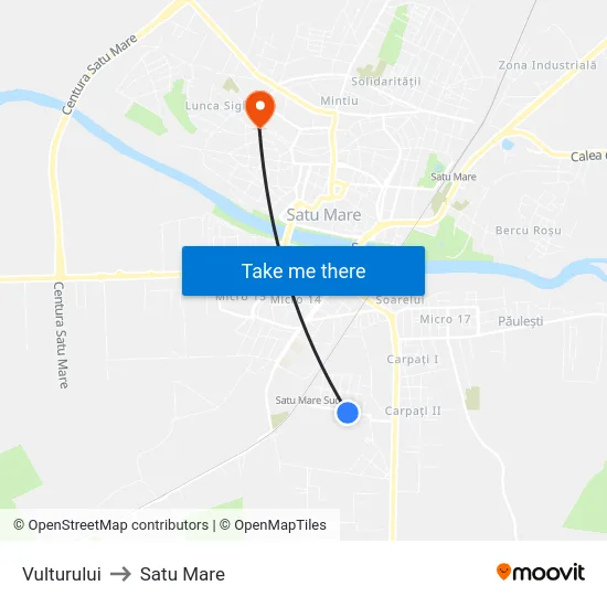 Batalion Geniu to Satu Mare map