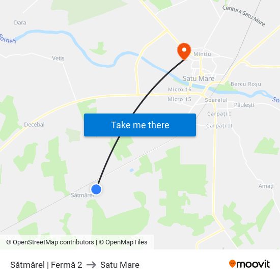 Sătmărel | Fermă 2 to Satu Mare map