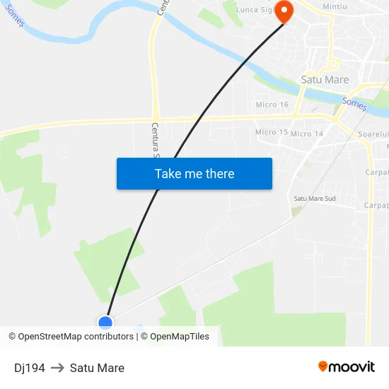 Dj194 to Satu Mare map
