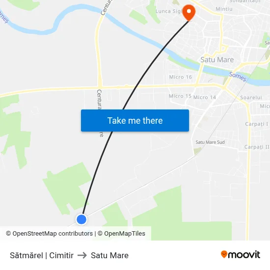 Sătmărel | Cimitir to Satu Mare map