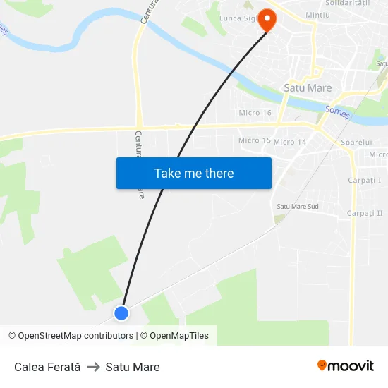 Calea Ferată to Satu Mare map