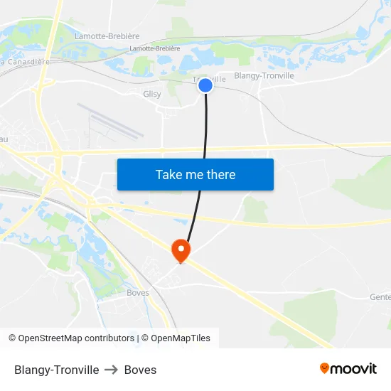 Blangy-Tronville to Boves map