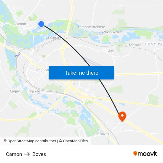 Camon to Boves map
