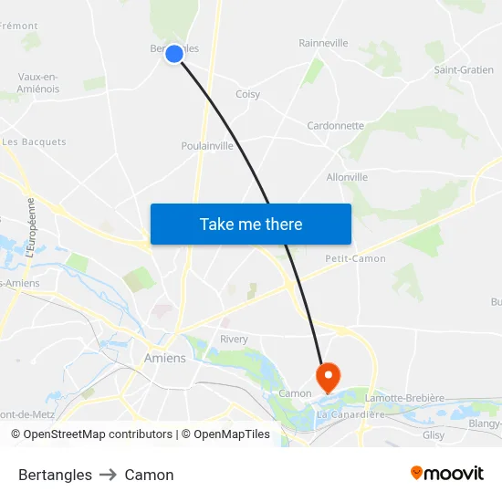 Bertangles to Camon map