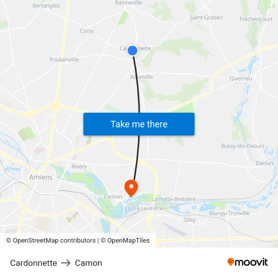 Cardonnette to Camon map