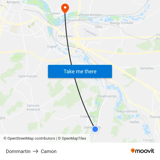 Dommartin to Camon map