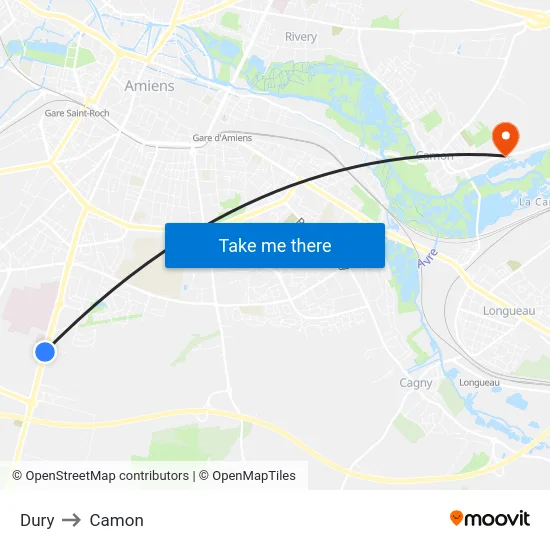 Dury to Camon map
