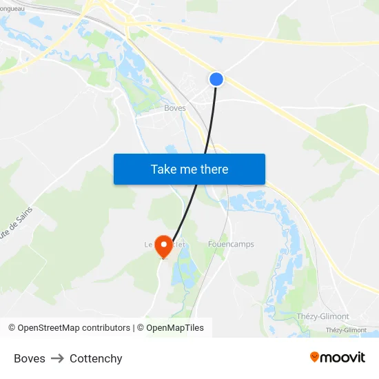 Boves to Cottenchy map