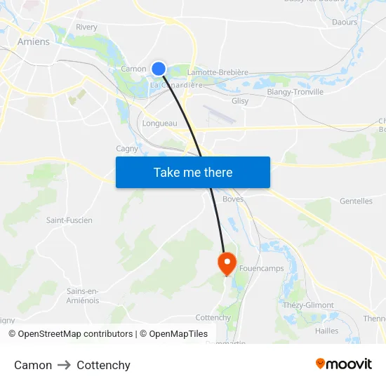 Camon to Cottenchy map