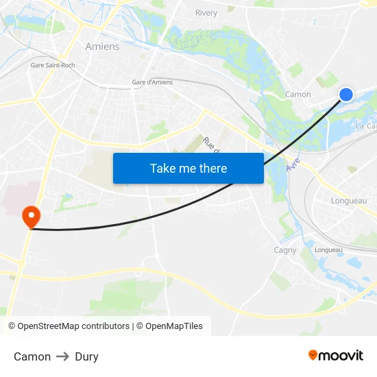 Camon to Dury map