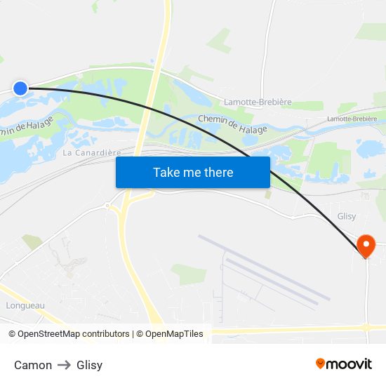 Camon to Glisy map