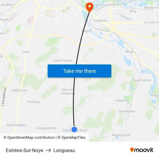 Estrées-Sur-Noye to Longueau map