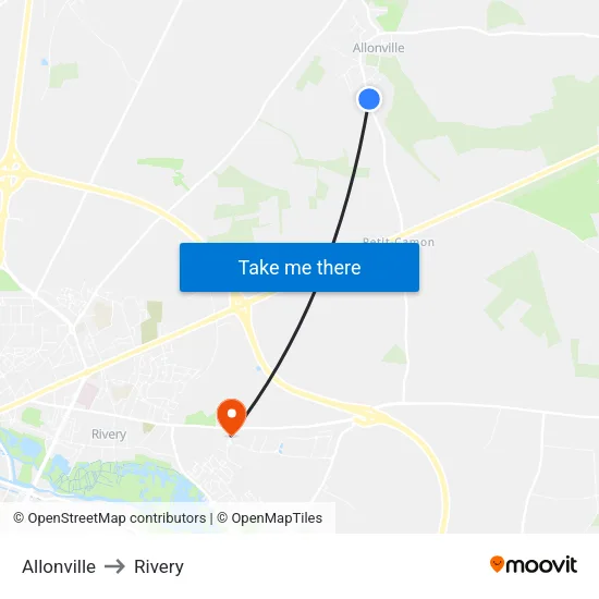 Allonville to Rivery map