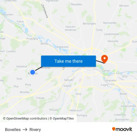 Bovelles to Rivery map