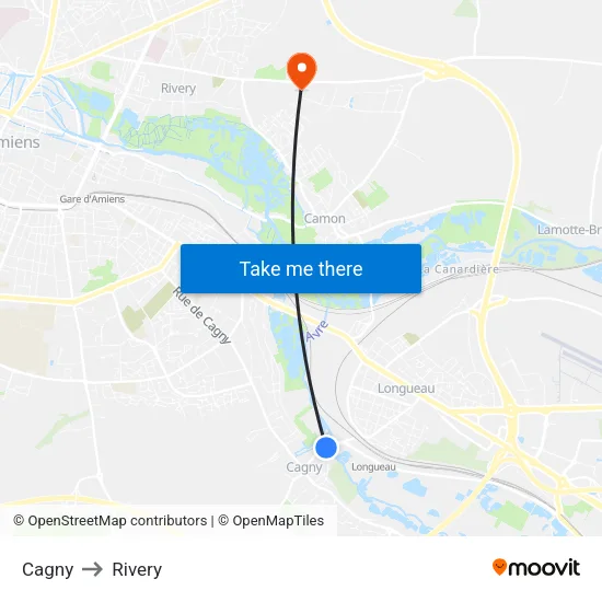Cagny to Rivery map