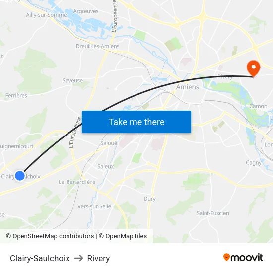 Clairy-Saulchoix to Rivery map