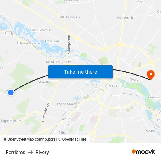 Ferrières to Rivery map
