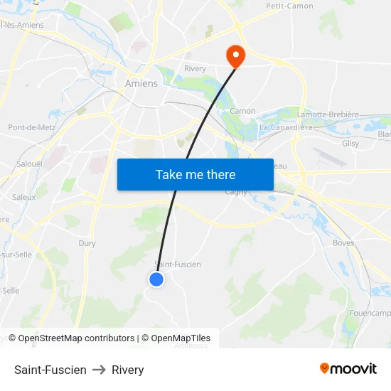 Saint-Fuscien to Rivery map
