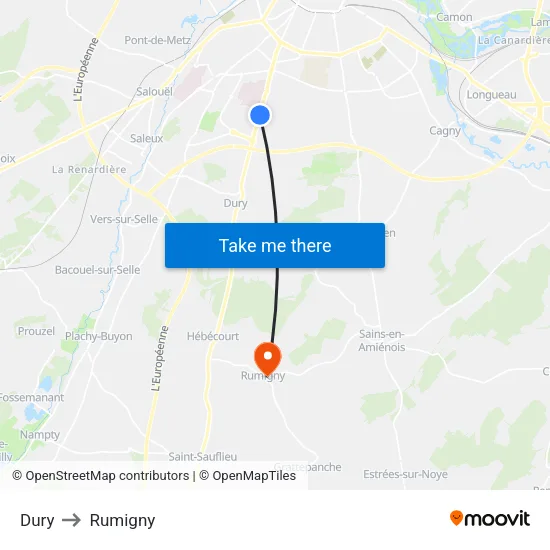 Dury to Rumigny map