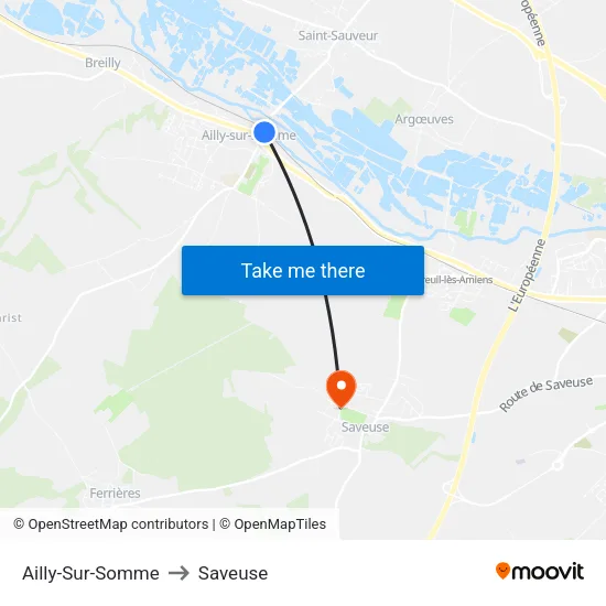 Ailly-Sur-Somme to Saveuse map