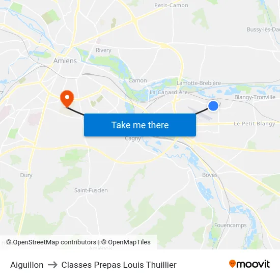 Aiguillon to Classes Prepas Louis Thuillier map