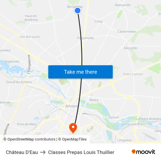 Château D'Eau to Classes Prepas Louis Thuillier map